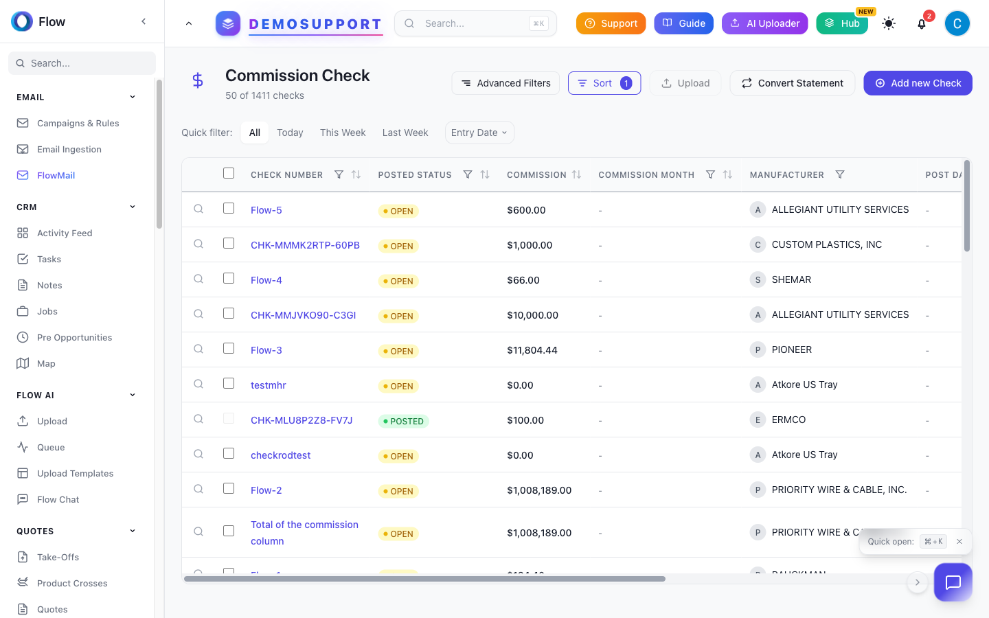 Flow RMS Commission Management