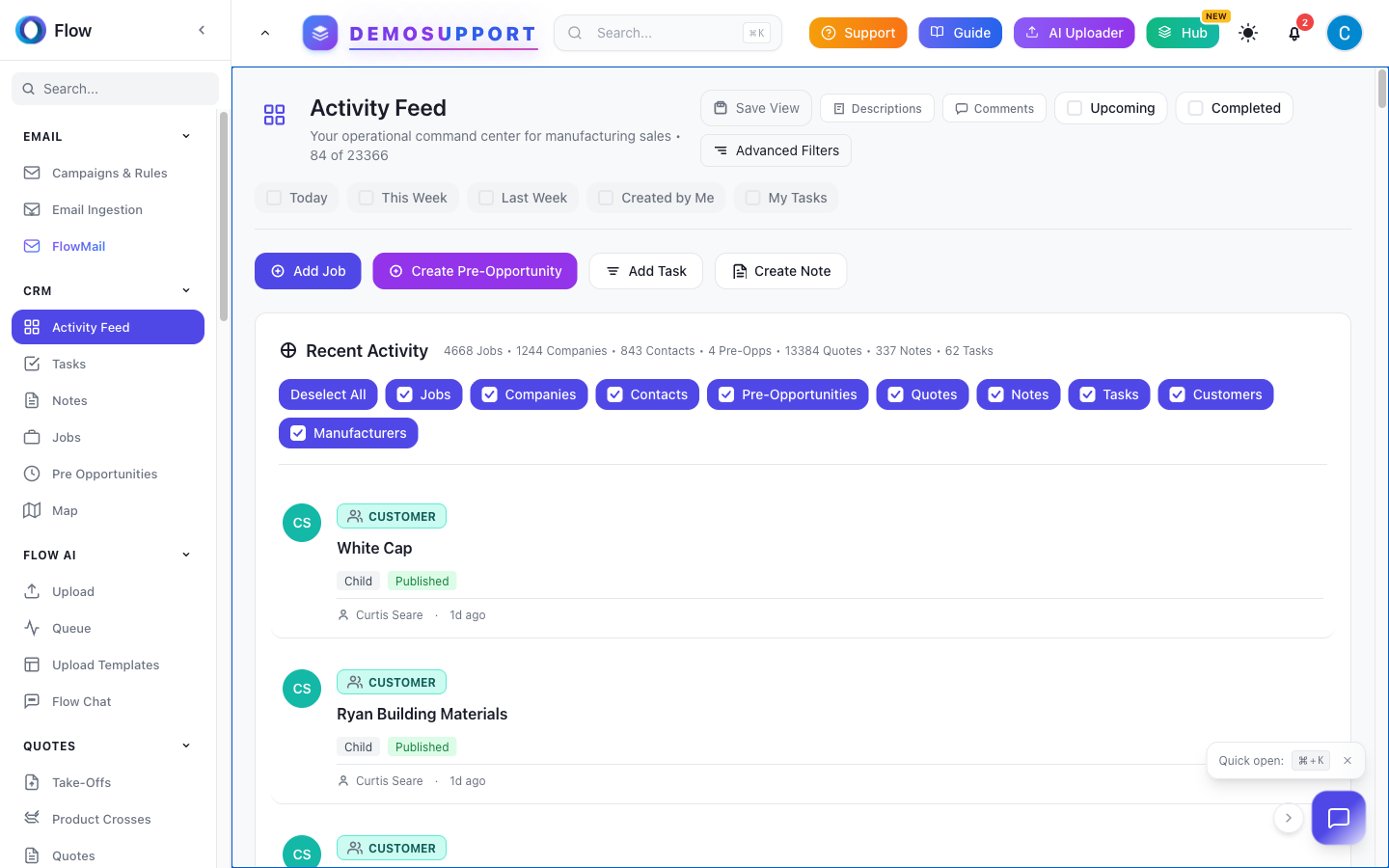 Flow RMS CRM Dashboard